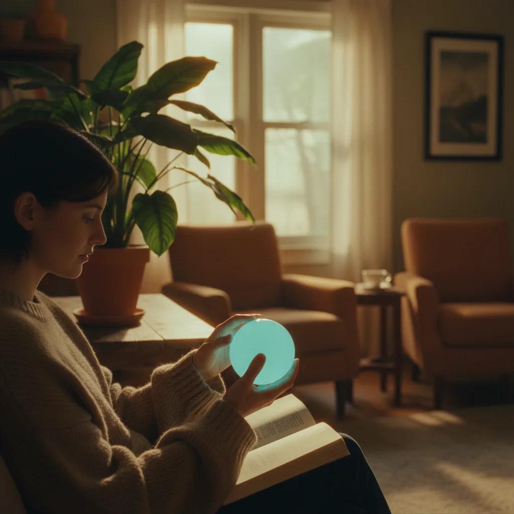 Une personne regarde son téléphone tandis qu'une autre silhouette floue est en arrière-plan, symbolisant l'équilibre entre IA et vie réelle.
